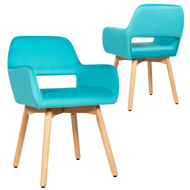 Accent Chairs |  2 Pieces Modern Upholstered Accent Armchairs Set Blue Accent Chairs Accent Chairs