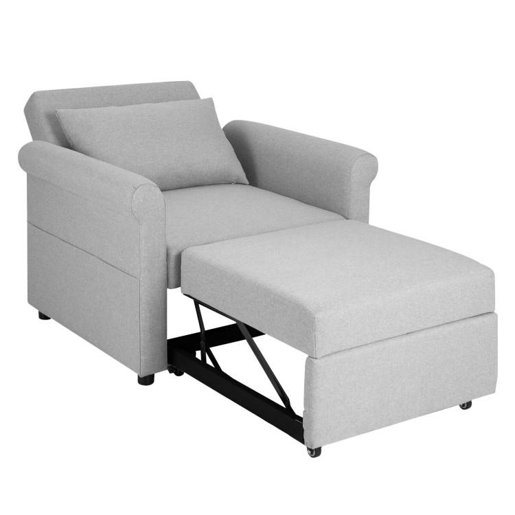 Accent Chairs |  3-in-1 Pull-out Convertible Adjustable Reclining Sofa Bed Gray Accent Chairs Accent Chairs