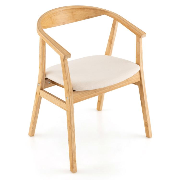 Accent Chairs |  Bamboo Accent Chair with Armrest and Curved Backrest Natural Accent Chairs Accent Chairs