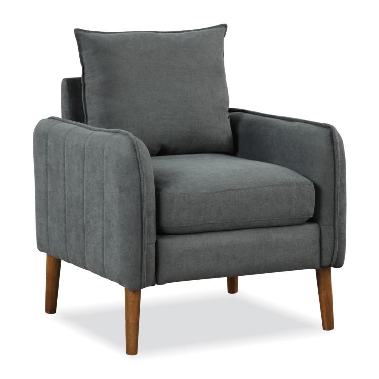 Accent Chairs |  Fabric Upholstered Sofa Chair with Removable Back and Seat Cushions Gray Accent Chairs Accent Chairs