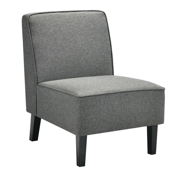 Accent Chairs |  Modern Armless Accent Chair with Rubber Wood Legs Gray Accent Chairs Accent Chairs