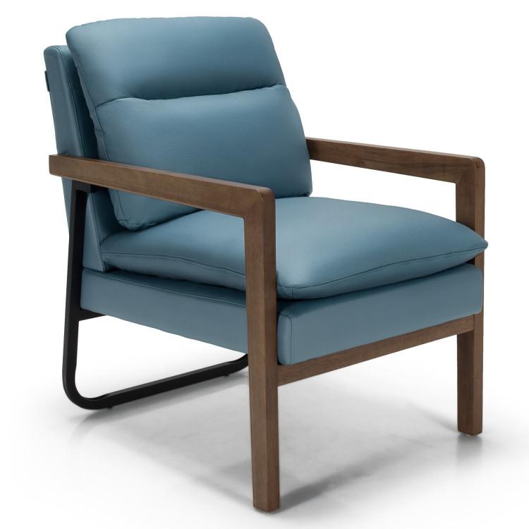 Accent Chairs |  Single Sofa Chair with Extra-Thick Padded Backrest Blue Accent Chairs Accent Chairs