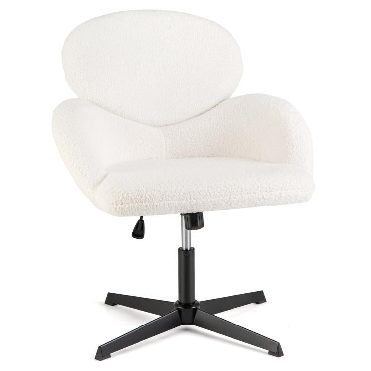 Accent Chairs |  Swivel Cross Legged Chair with Adjustable Height and Rocking Function White Accent Chairs Accent Chairs