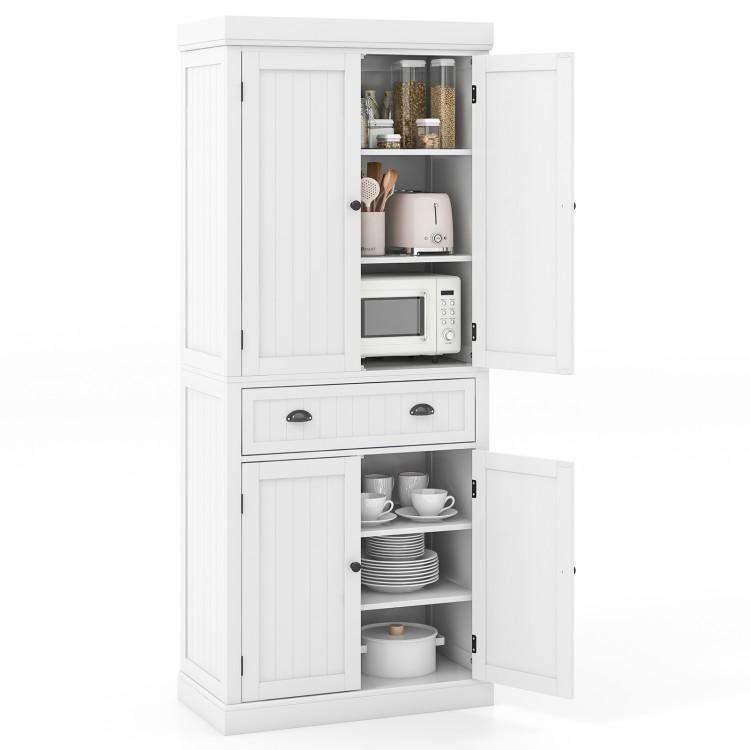 Armoires & Wardrobes |  Kitchen Pantry Storage Cabinet with Doors Drawer and Adjustable Shelves White Armoires & Wardrobes Armoires & Wardrobes