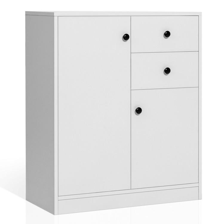 Bathroom |  2-Door Free-standing Kitchen Sideboard with Adjustable Shelves White Bathroom Bathroom