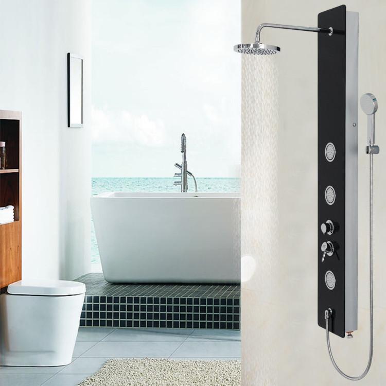 Bathroom |  59 Inch Tempered Glass Shower Panel with Hand Shower Bathroom Bathroom