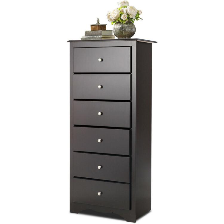 Bathroom |  6 Drawers Chest Dresser Clothes Storage Bedroom Furniture Cabinet Brown Bathroom Bathroom