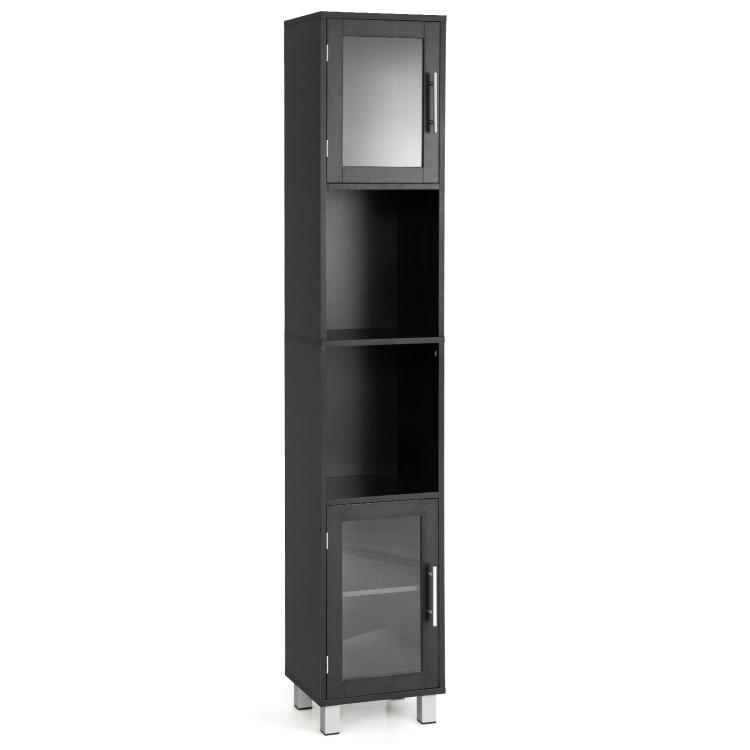 Bathroom |  71 Inch Tall Tower Bathroom Storage Cabinet and Organizer Display Shelves for Bedroom Black Bathroom Bathroom