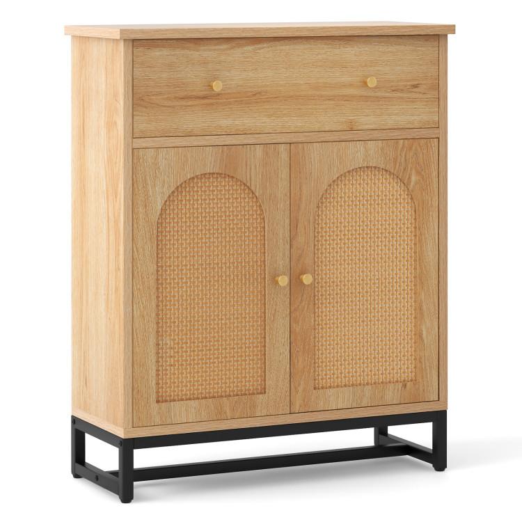 Bathroom |  Accent Floor Storage Cabinet with Rattan Doors and Drawer Natural Bathroom Bathroom