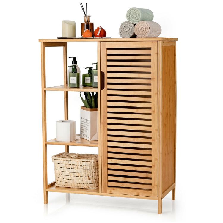 Bathroom |  Bamboo Bathroom Storage Cabinet with Single Door Natural Bathroom Bathroom