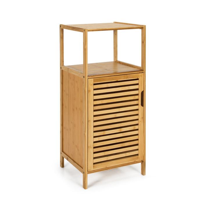 Bathroom |  Bamboo Bathroom Storage Floor Cabinet with Door and Shelf Corner Cabinet Natural Bathroom Bathroom