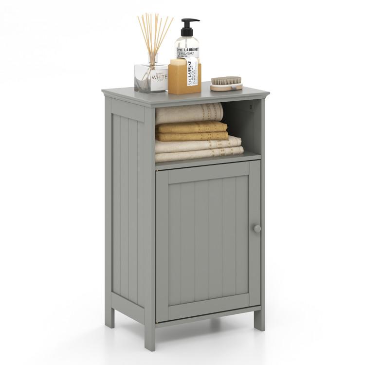 Bathroom |  Bathroom Freestanding  Adjustable Shelf Floor Storage Cabinet Gray Bathroom Bathroom