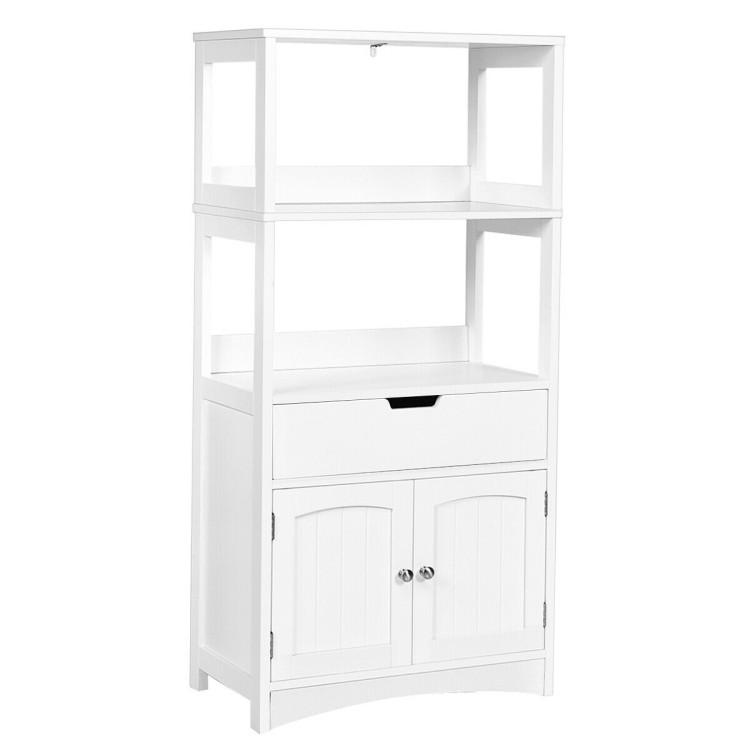 Bathroom |  Bathroom Storage Cabinet with Drawer and Shelf Floor Cabinet White Bathroom Bathroom