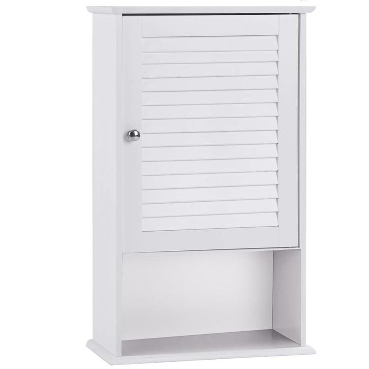 Bathroom |  Bathroom Wall Mount Storage Cabinet Single Door with Height Adjustable Shelf White Bathroom Bathroom