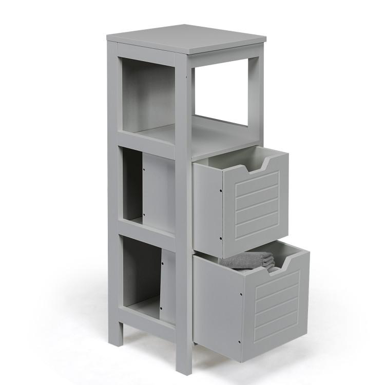 Bathroom |  Bathroom Wooden Floor Cabinet Multifunction Storage Rack Stand Organizer Gray Bathroom Bathroom