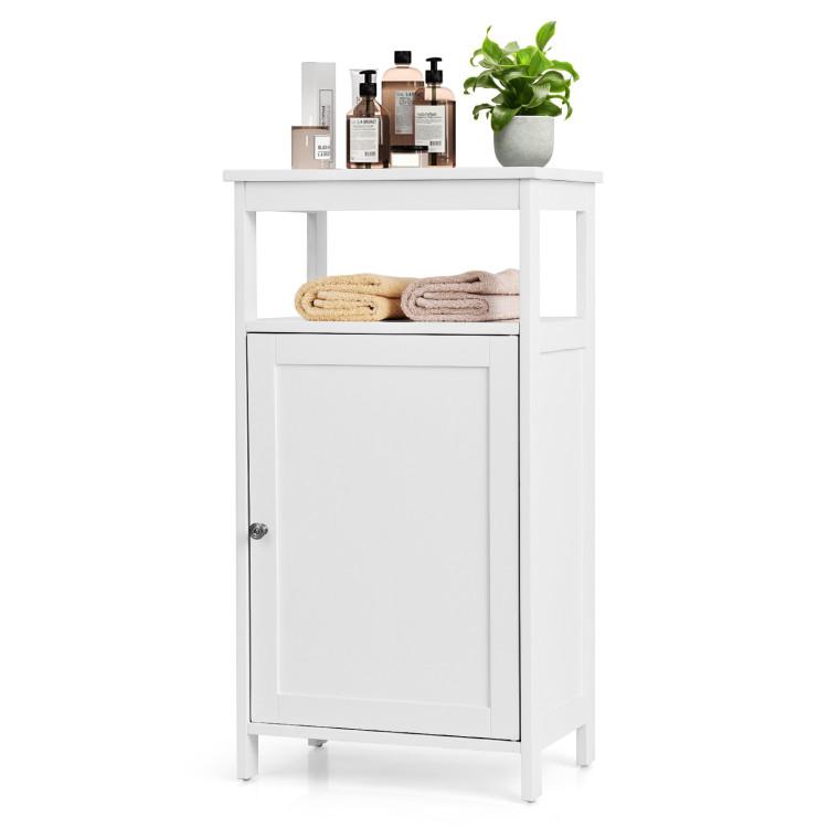 Bathroom |  Bathroom Wooden Floor Cabinet with Multifunction Storage Rack White Bathroom Bathroom