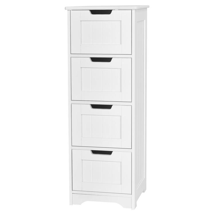 Bathroom |  Free-Standing Side Storage Organizer with 4 Drawers White Bathroom Bathroom