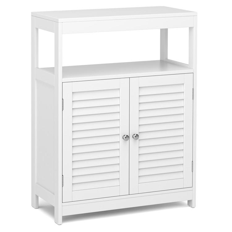 Bathroom |  Freestanding Bathroom Floor Cabinet with Double Shutter Doors White Bathroom Bathroom