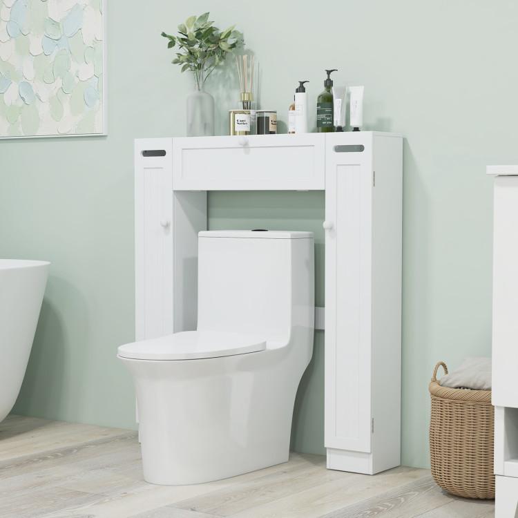 Bathroom |  Over The Toilet Bathroom Cabinet with Adjustable Shelves and Paper Holder White Bathroom Bathroom