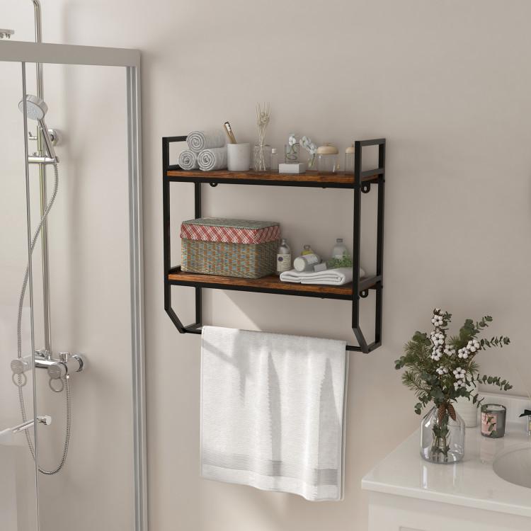 Bathroom |  Over the Toilet Shelf Wall Mounted with Metal Frame for Bathroom Bathroom Bathroom