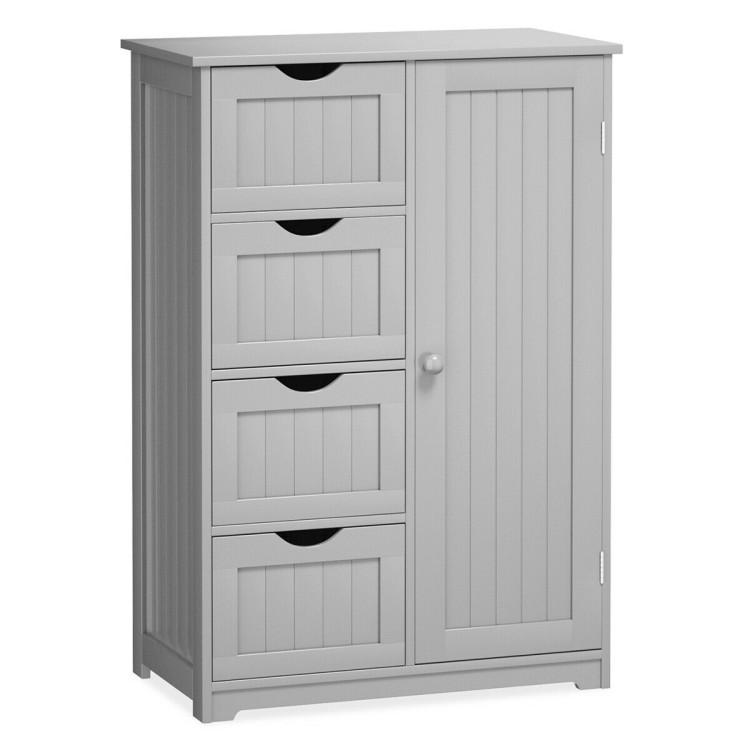 Bathroom |  Standing Indoor Wooden Cabinet with 4 Drawers Gray Bathroom Bathroom