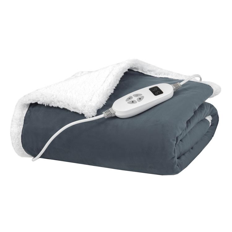 Bedding |  Heated Electric Blanket Throw with 10 Heat Levels Gray Bedding Bedding