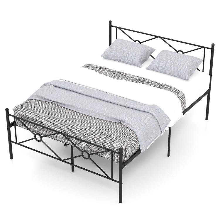 Beds & Bed Frames |  Full/Queen Size Metal Platform Bed Frame with Headboard and Footboard Bedroom Beds & Bed Frames