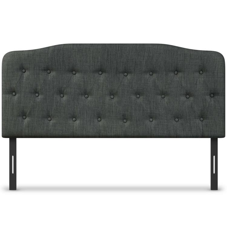 Beds & Bed Frames |  Queen Size Upholstered Headboard with Adjustable Heights Dark Gray Bedroom Beds & Bed Frames