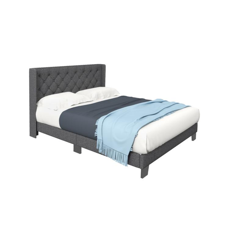 Beds & Bed Frames |  Twin/Full/Queen Size Upholstered Platform Bed with Button Tufted Headboard Bedroom Beds & Bed Frames