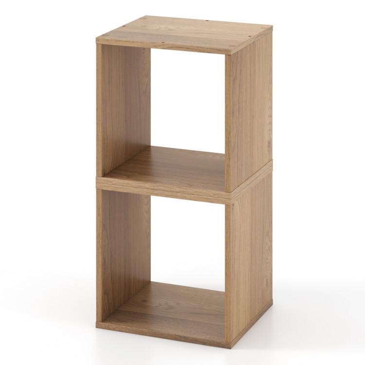 Bookcases |  2 Cubes Stackable Bookcase for Living Room and Study Natural Bookcases Bookcases