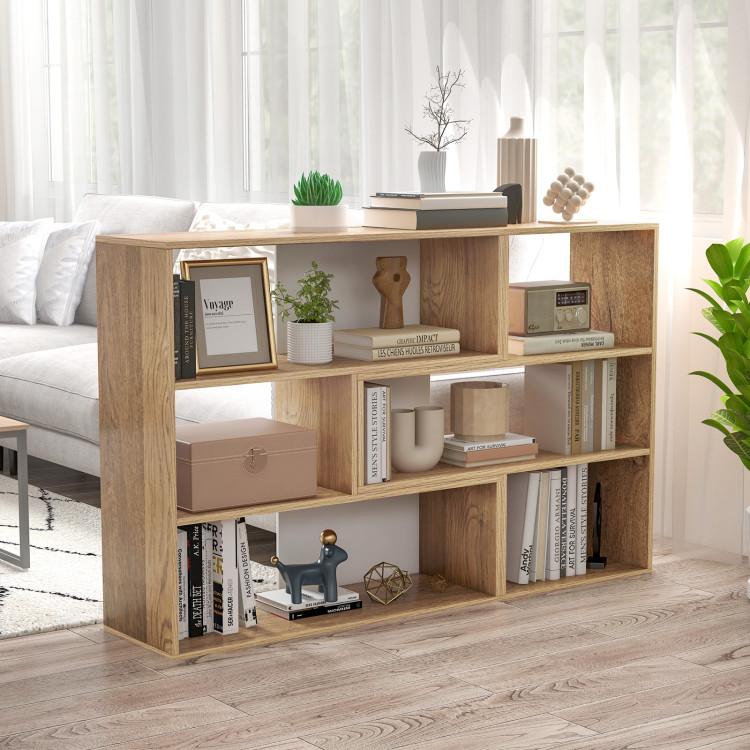 Bookcases |  2-Piece Separable Bookshelf Floor Standing Corner Display Storage Natural Bookcases Bookcases