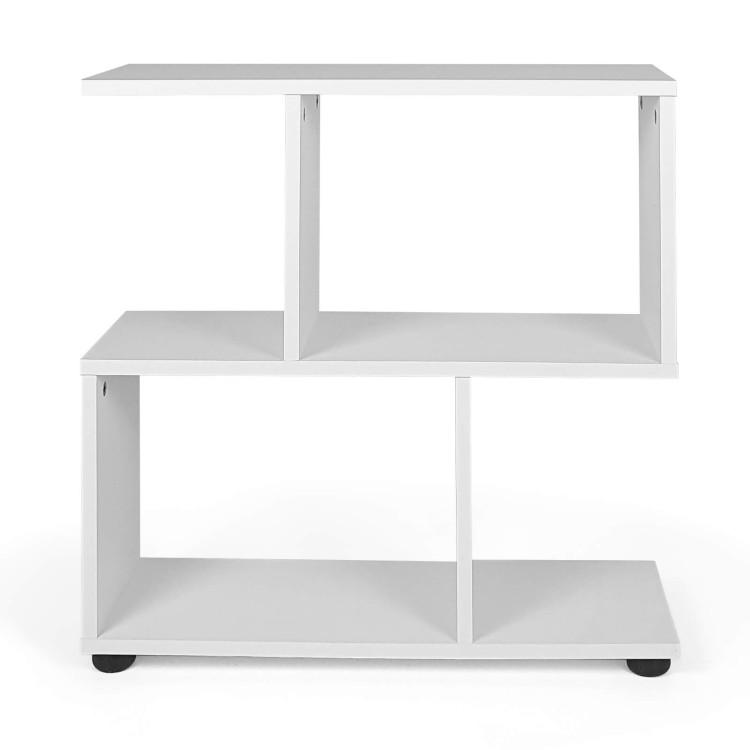 Bookcases |  24 Inch 3-Tier Geometric Bookshelf with Thick Foot Pads White Bookcases Bookcases