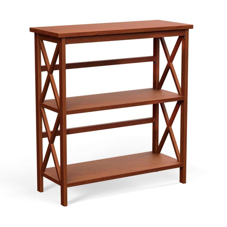 Bookcases |  3-Tier Wooden Multi-Functional X-Design Etagere Storage Bookshelf Natural Bookcases Bookcases