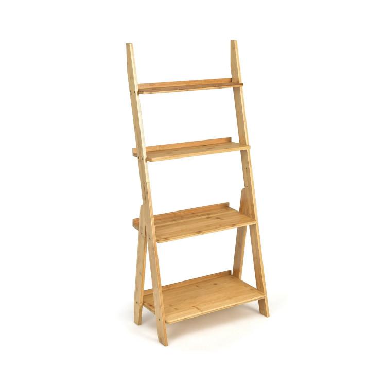 Bookcases |  4-Tier Bamboo Ladder Shelf Bookcase for Study Room Natural Bookcases Bookcases