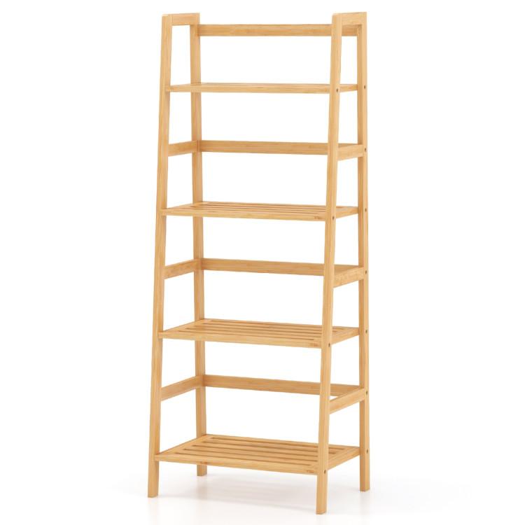 Bookcases |  47.5 Inch 4-Tier Multifunctional Bamboo Bookcase Storage Stand Natural Bookcases Bookcases