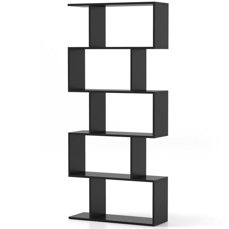 Bookcases |  5-Tier Bookshelf with Anti-Toppling Device for Living Room Home Office Black Bookcases Black