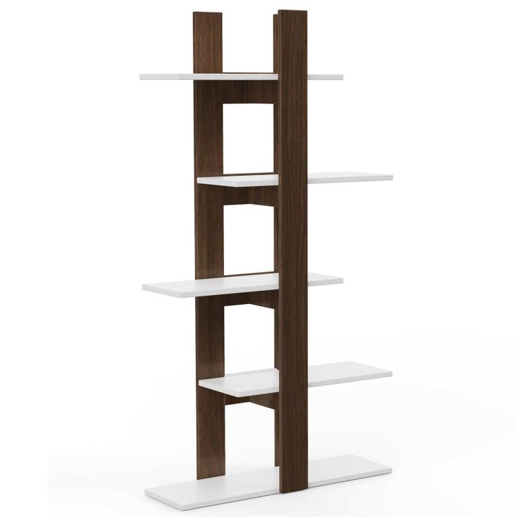 Bookcases |  5-Tier Freestanding Bookshelf with Anti-Toppling Device Brown Bookcases Bookcases