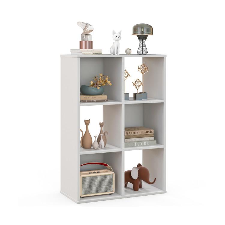 Bookcases |  6-Cube Bookshelf 4-Tier Floor Display Shelf White Bookcases Bookcases