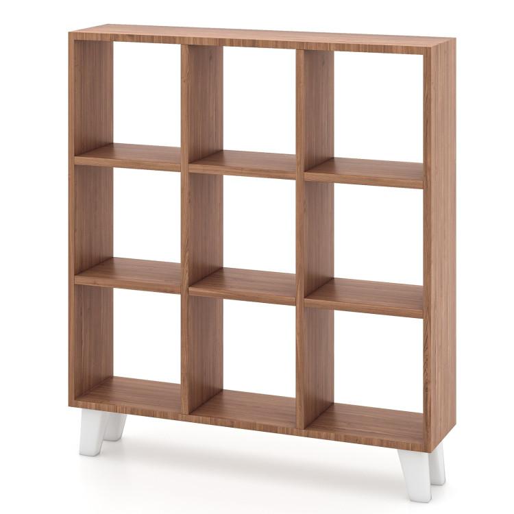 Bookcases |  9-Cube Bookcase with 6 Removable Shelves and Raised Support Feet Brown Bookcases Bookcases