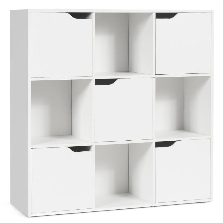 Bookcases |  9-Cube Wooden Freestanding Bookcase for Home and Office White Bookcases Bookcases