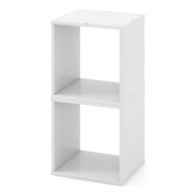 Bookcases |  Cube Storage Organizer Set of 2 for Living Room Bedroom Study White Bookcases Bookcases