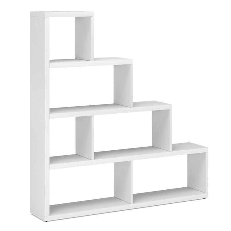 Bookcases |  L Shaped Freestanding Ladder Corner Bookshelf with 6 Cubes White Bookcases Bookcases