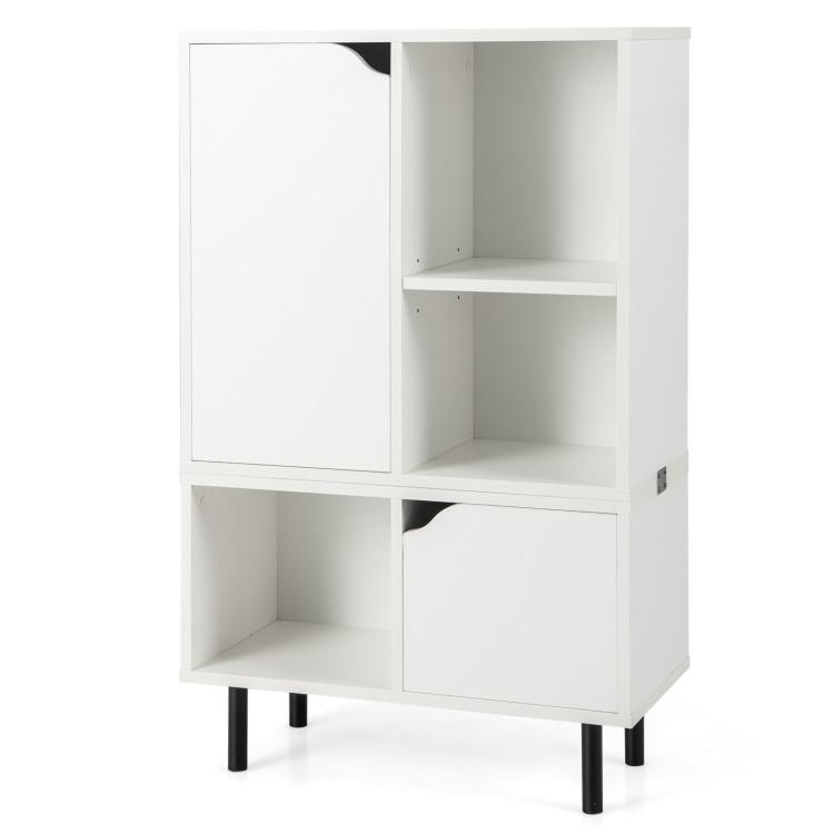 Bookcases |  Stackable Bookcase with Adjustable Shelf and Cubes White Bookcases Bookcases