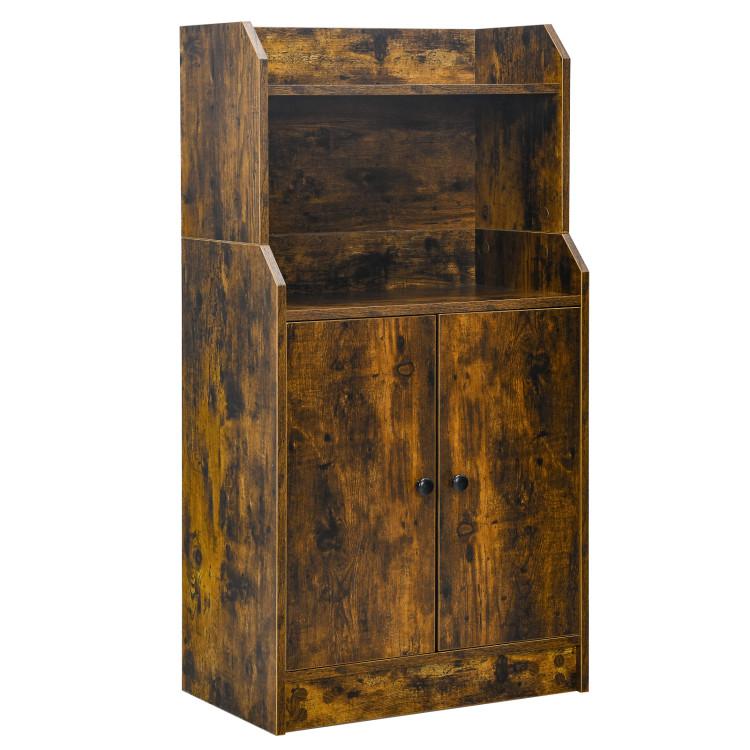 Bookcases |  Storage Cabinet Bookcase with Doors and Display Shelf Rustic Brown Bookcases Bookcases