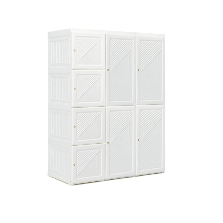 Clothing & Closet Storage |  Foldable Closet Clothes Organizer with 12 Cubby Storage White Bedroom Clothing & Closet Storage