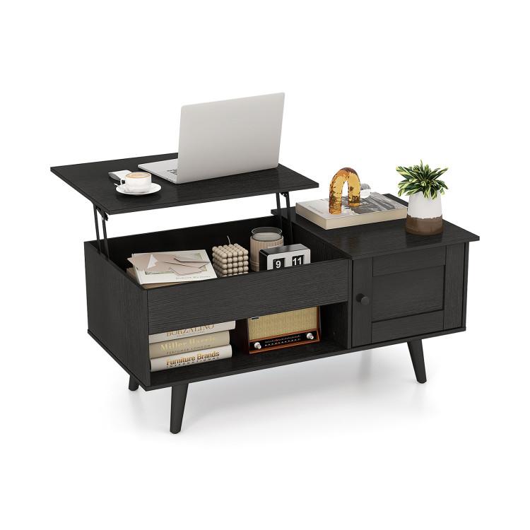 Coffee Tables |  Lift Top Coffee Table with Storage and Hidden Compartment Black Coffee Tables Black