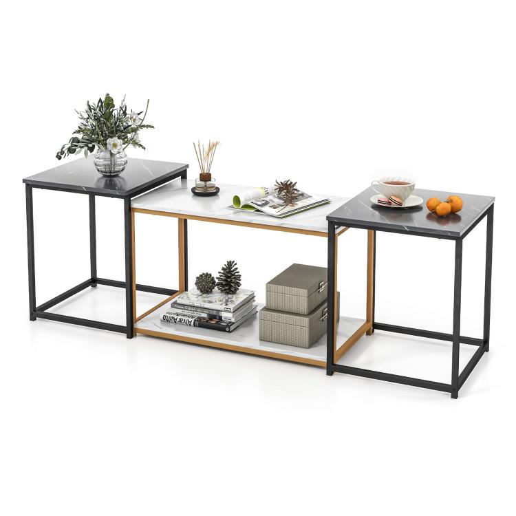 Coffee Tables |  Nesting Coffee Table Set of 3 Black Coffee Tables Black