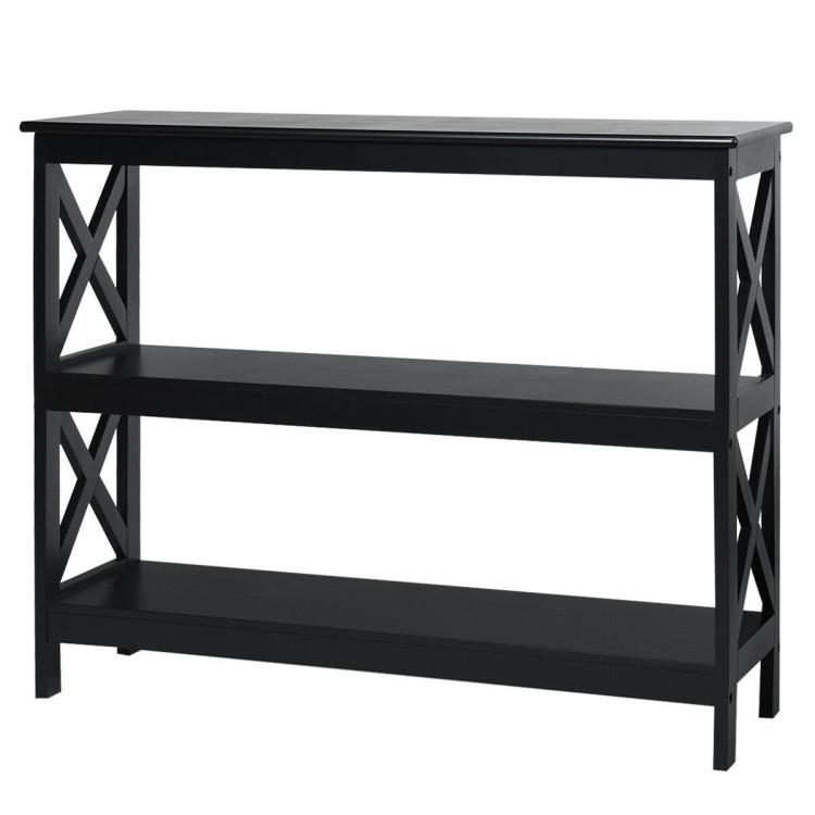 Console Tables |  3-Tier Console X-Design Sofa Side Accent Table Black Console Tables Black