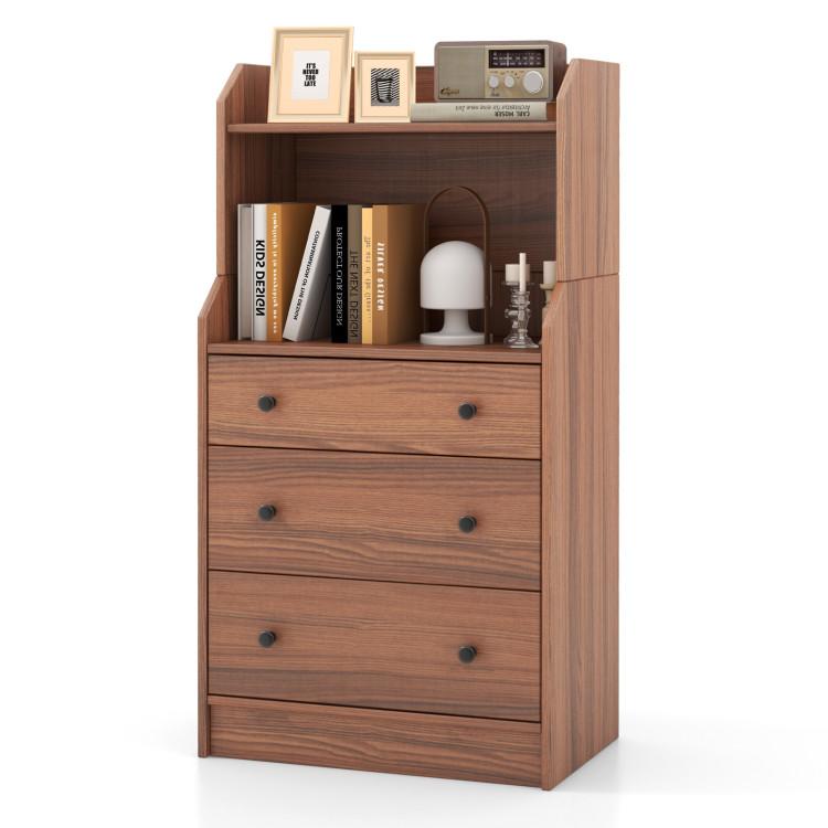 Dressers & Chests |  Modern Storage Dresser with Anti-toppling Device Walnut Bedroom Dressers & Chests