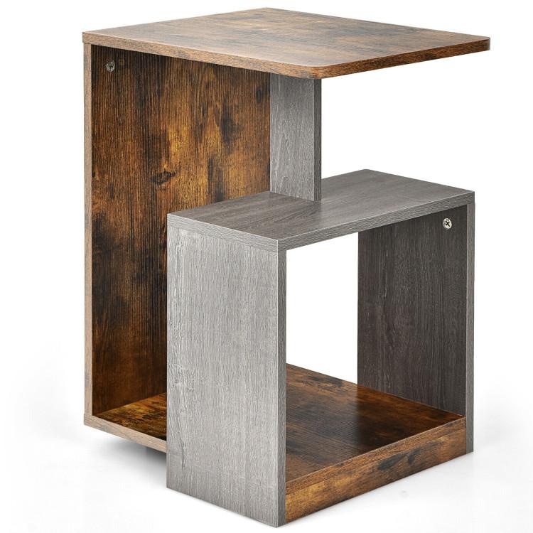 End & Side Tables |  3-Tier End Table with Open Storage Shelf for Living Room Bedroom Brown End & Side Tables Brown